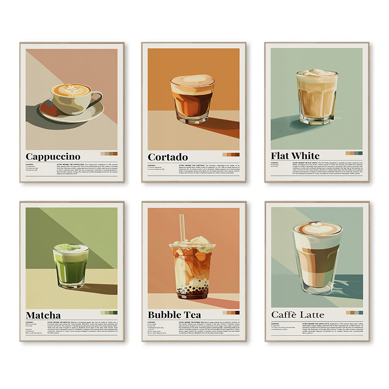 Coffee Tea Picture - Affiches de boissons de café vintage,