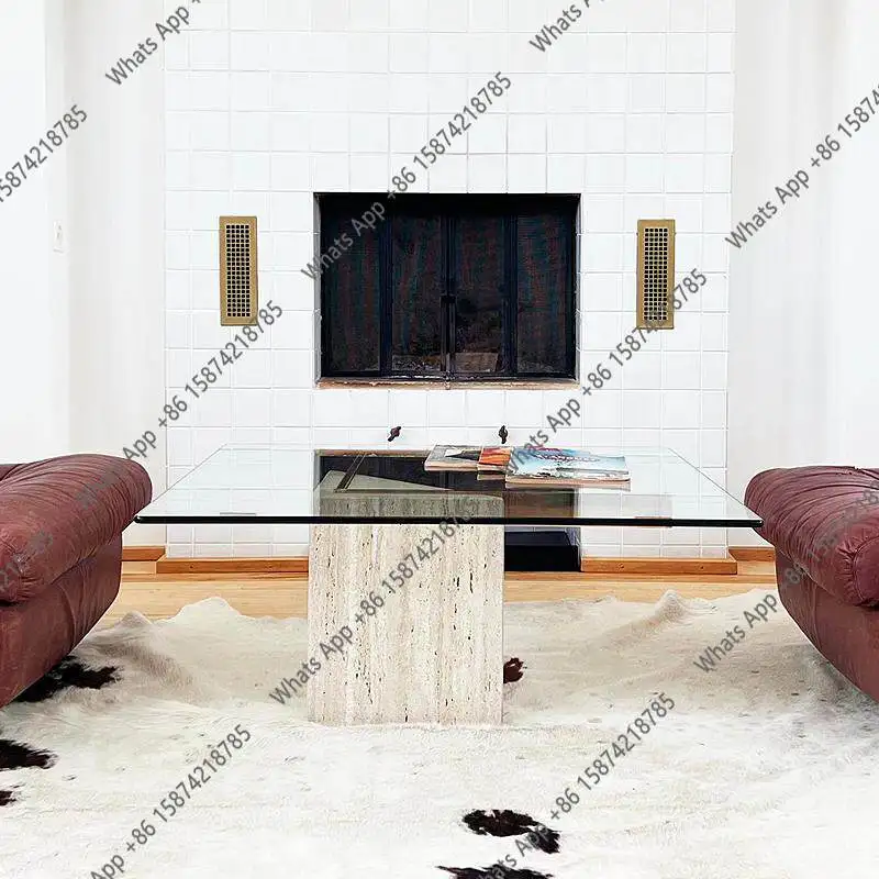 Coffee Tea Unit - Table basse en travertin naturel de
