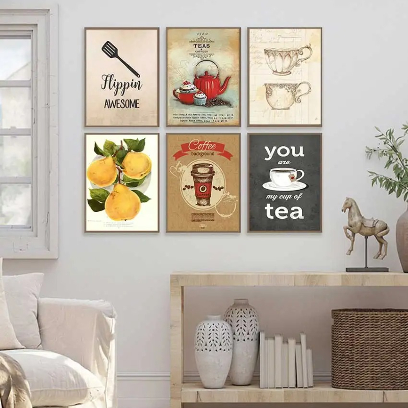 Coffee Tea Picture - Affiches et impressions sur toile vintage