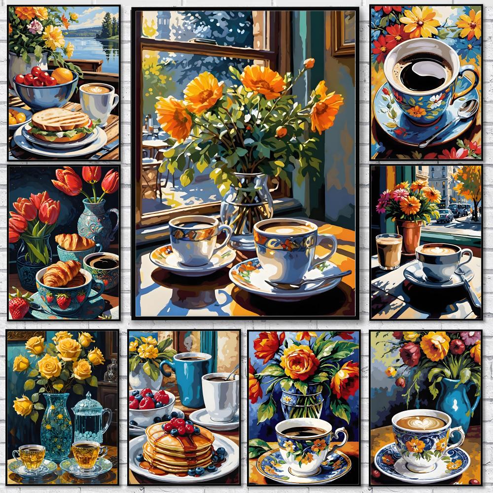 Wallpaper Coffee And Tea - Autocollant mural auto-adhésif Thé de l'après-midi