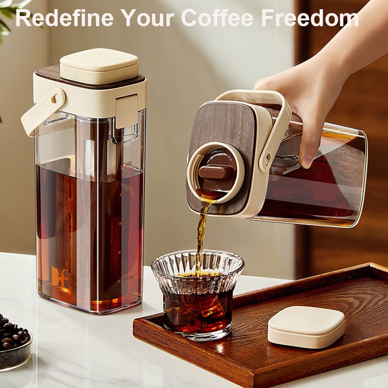 Coffee Tea Brew - Carafe à café froid anti-fuite, infuseur