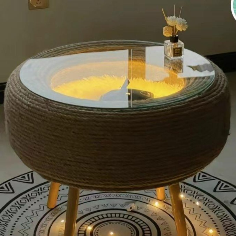 Coffee Tea Picture - Table basse en forme de pneu,