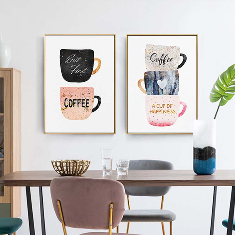 Coffee Tea Picture - Peinture sur toile nordique tasse de