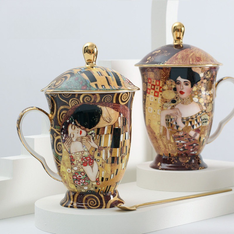 Coffee Tea Spoon - Mug en céramique européen avec couvercle