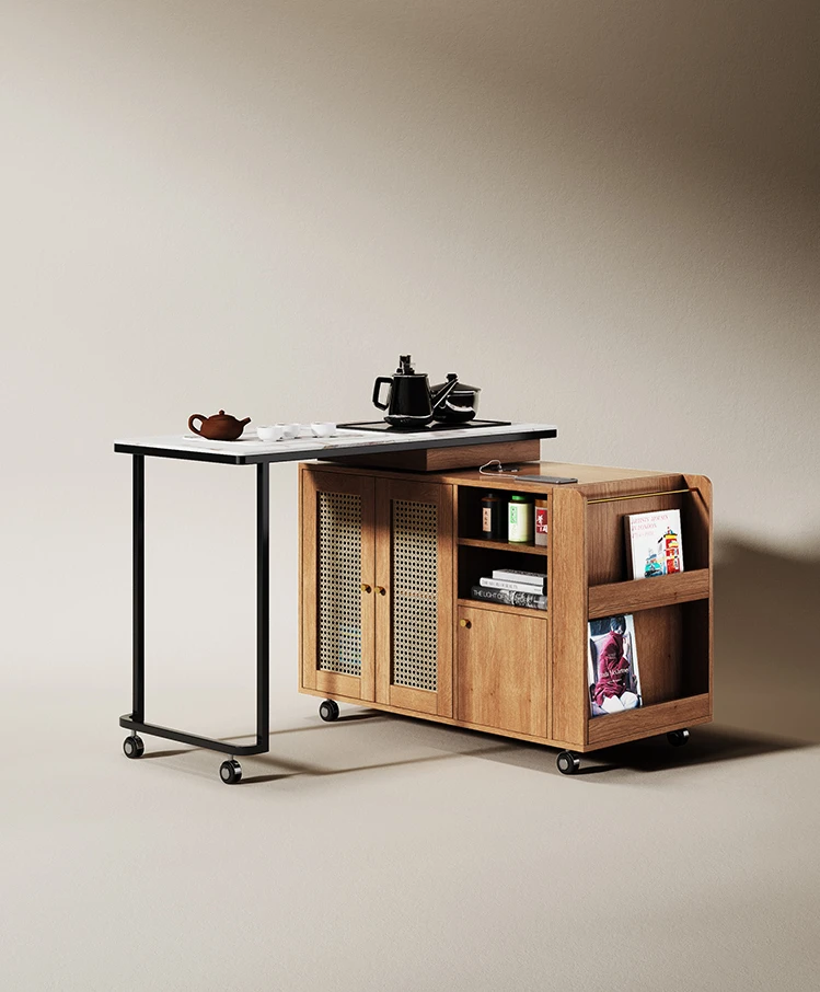 Coffee Tea Unit - Table à thé en bois massif,
