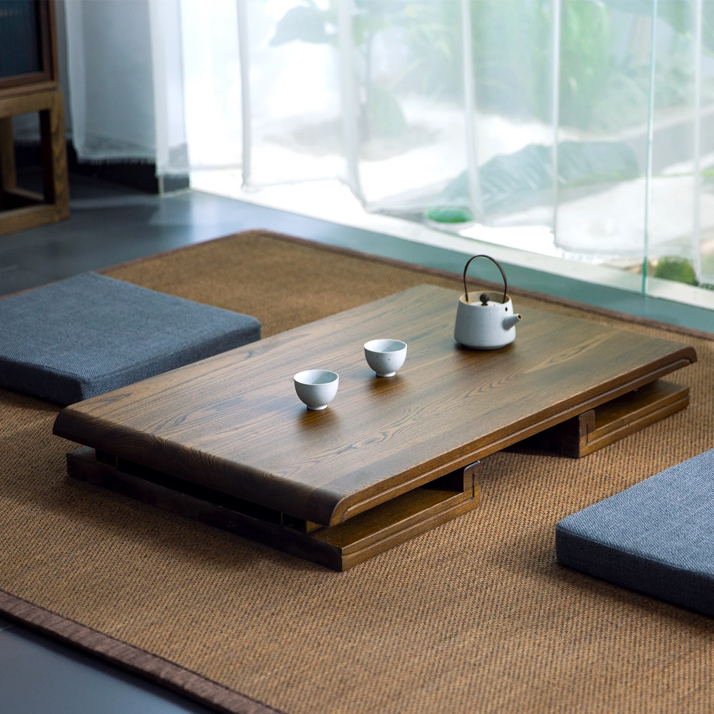 Coffee Tea Unit - Table basse pliable en bois massif