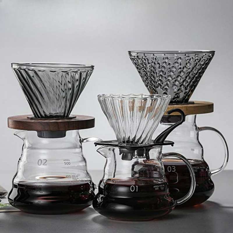 Pour Over Kettle - Ensemble de cafetière en verre Borosilicate