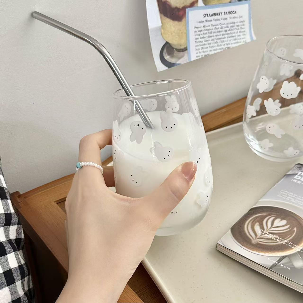 Joli gobelet en verre imprimé  - Coffee Tea Cup avis et prix