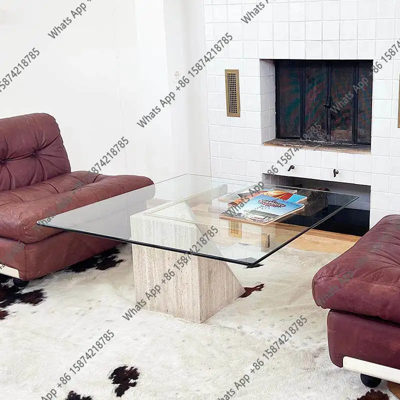 Table basse en travertin natur - Coffee Tea Unit avis et prix