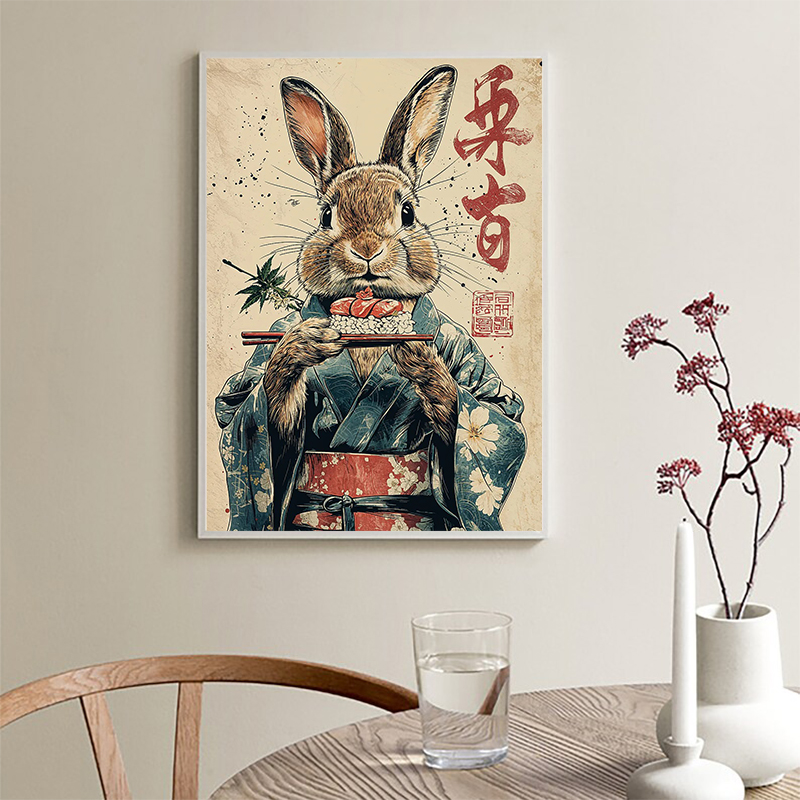 Rétro japonais grenouille bois - Coffee Tea Poster avis et prix