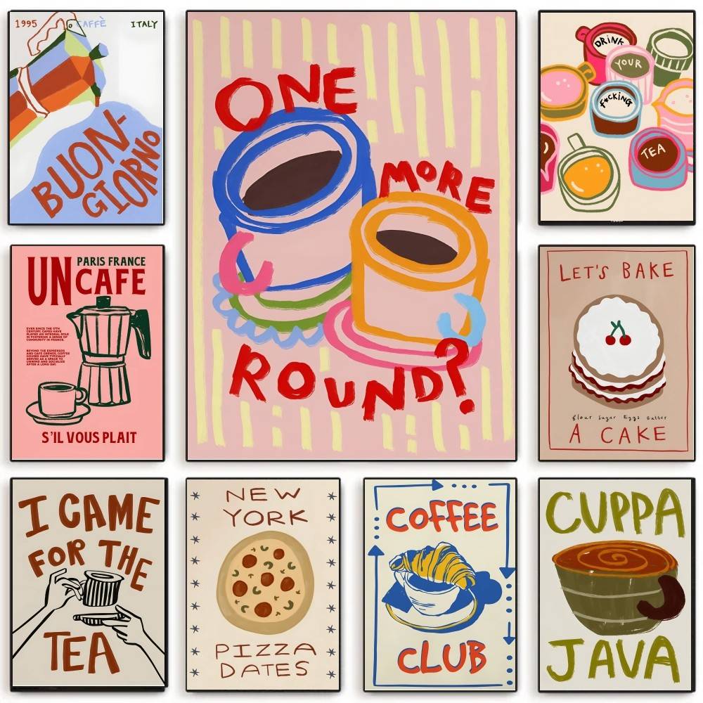 Affiche colorée autocollante p - Wallpaper Coffee And Tea avis et prix