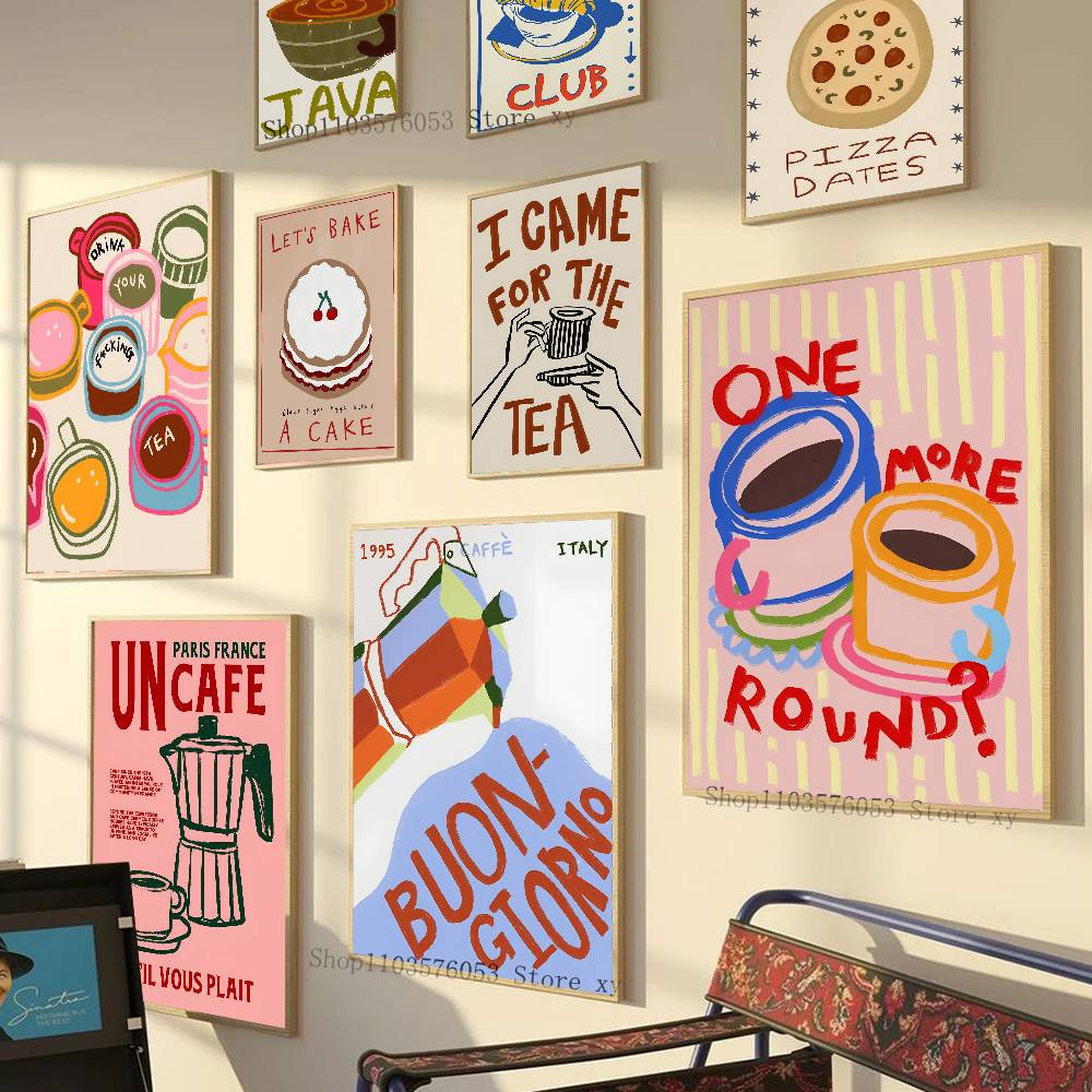 Affiche colorée autocollante p - Wallpaper Coffee And Tea avis et prix