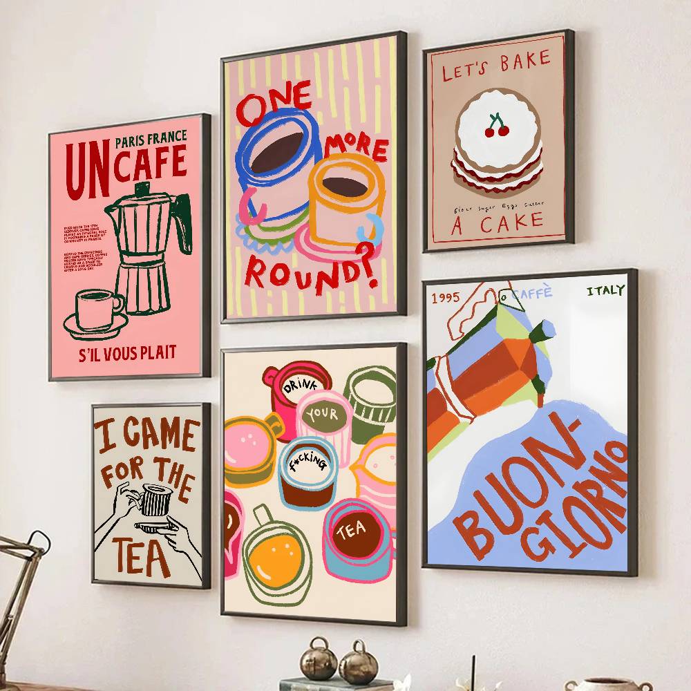 Affiche colorée autocollante p - Wallpaper Coffee And Tea avis et prix