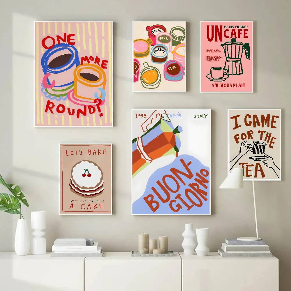 Affiche colorée autocollante p - Wallpaper Coffee And Tea avis et prix