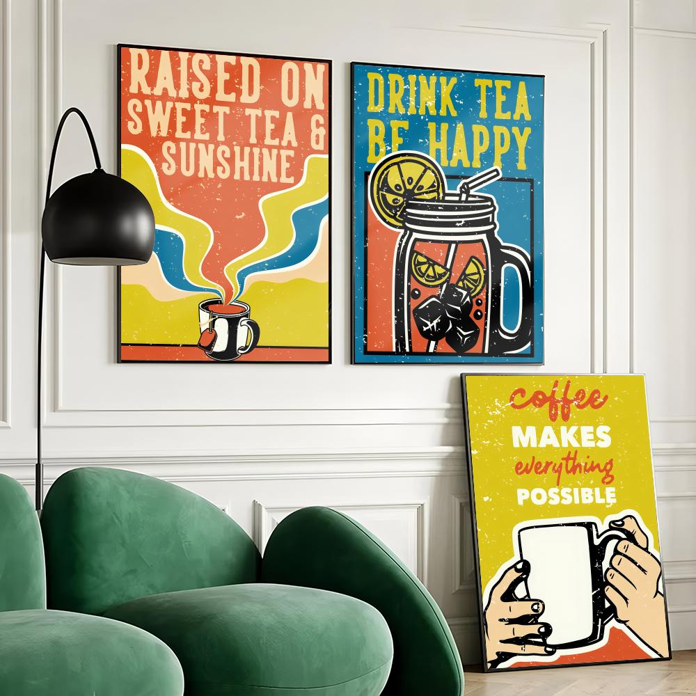 Affiche vintage thé et café, a - Wallpaper Coffee And Tea avis et prix